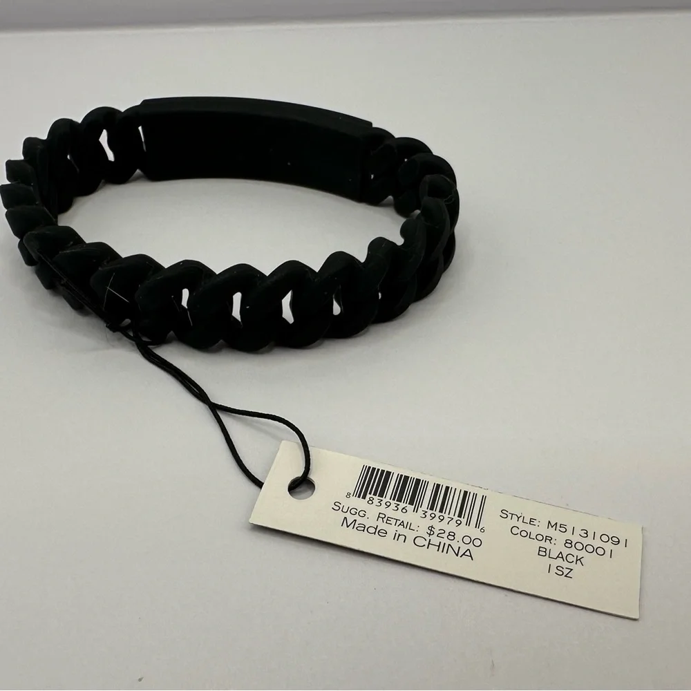 Marc by Marc Jacobs Black Silicone Braided Bracelet NWT - Picture 6 of 7